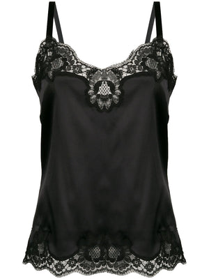 DOLCE & GABBANA Elegant Black Lace Camisole Top