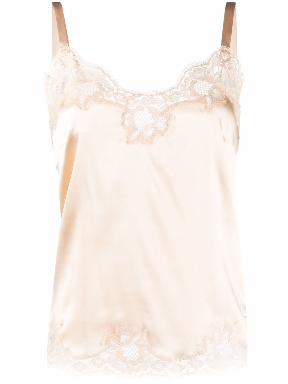 DOLCE & GABBANA Elegant Silk and Cotton Slip Top with Lace Trim for Women - SS22