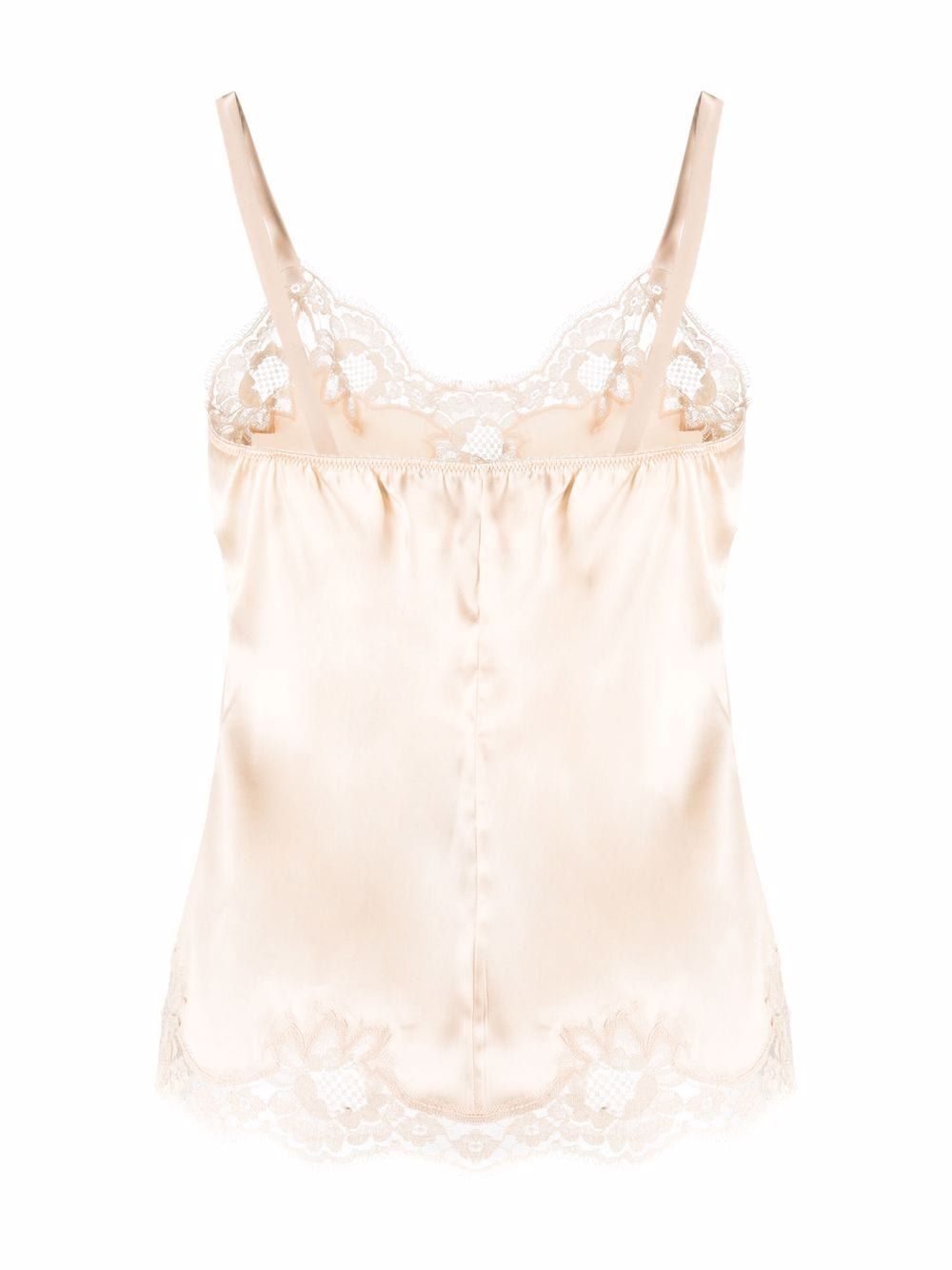 DOLCE & GABBANA Elegant Silk and Cotton Slip Top with Lace Trim for Women - SS22