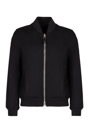 TOM FORD Refined Wool Bomber Jacket with Leather Accents