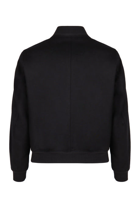 TOM FORD Refined Wool Bomber Jacket with Leather Accents