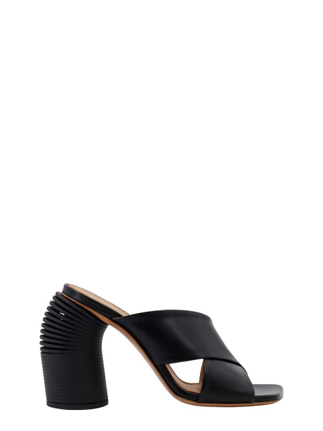 OFF-WHITE Chic Leather Sandals with Squared Toe - 4.13" Heel