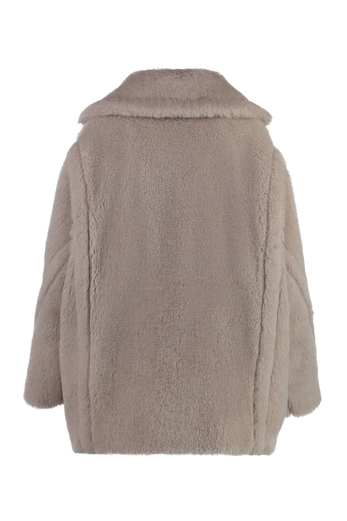 MAX MARA Faux Fur Jacket with Lapel Collar and Double Breasting