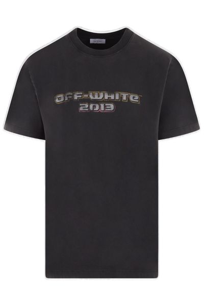 OFF-WHITE Classic Black Printed Cotton T-Shirt for Men