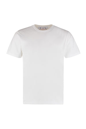 OFF-WHITE Set of Three Cotton T-Shirts for Men in White