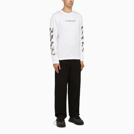 OFF-WHITE Men's White Long-Sleeved T-Shirt for FW2324