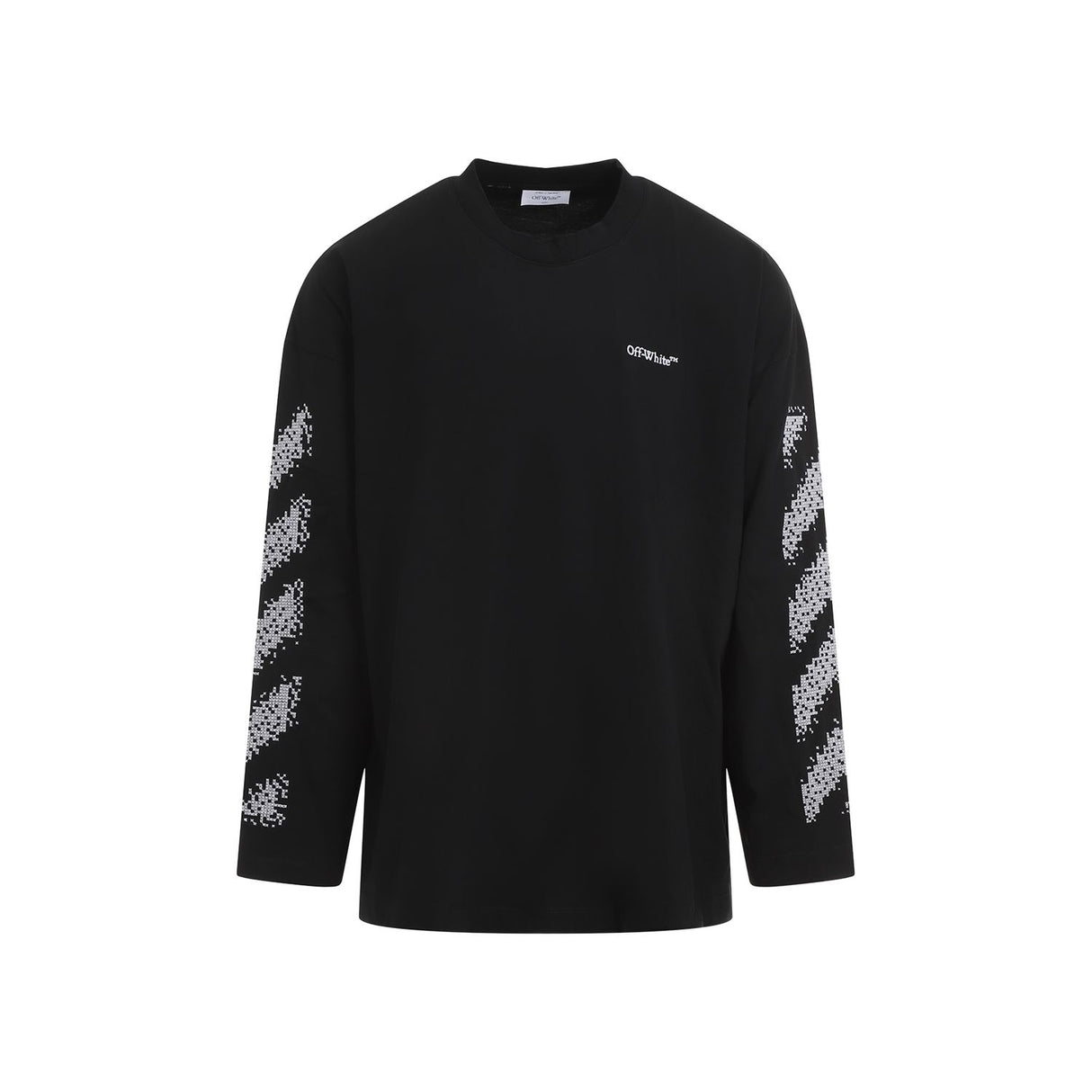 OFF-WHITE Pixelated Diagonal Stripe Cotton Tee