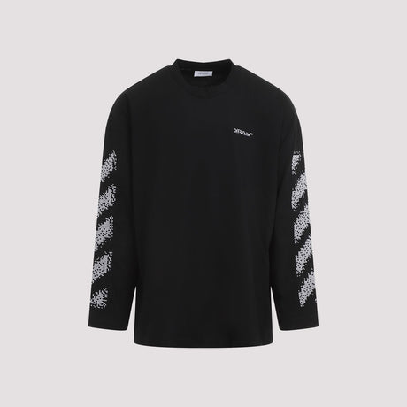 OFF-WHITE Pixelated Diagonal Stripe Cotton Tee