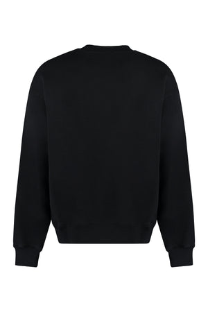 Men's Black Cotton Crew-neck Sweatshirt - FW23 Collection