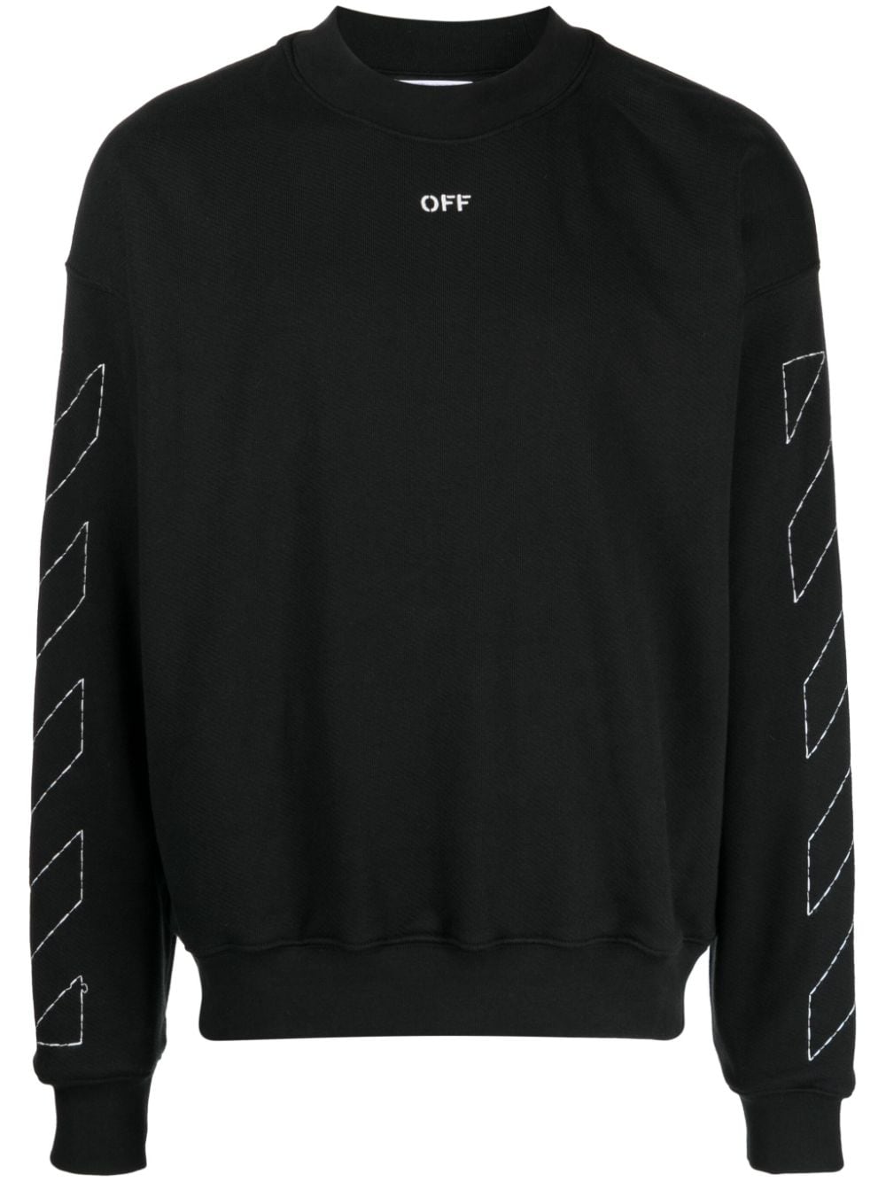 OFF-WHITE Signature Men's Blue Cotton Sweatshirt for FW24