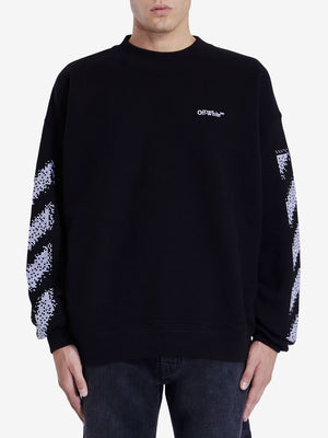 OFF-WHITE Pixelated Diagonal Sleeve Cotton Sweatshirt