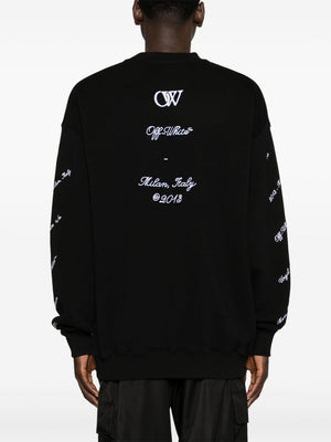 Men's Embroidered Crew-Neck Sweatshirt in Panna for SS24