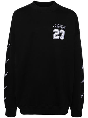 Men's Embroidered Crew-Neck Sweatshirt in Panna for SS24