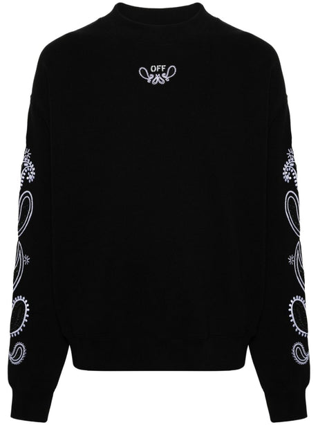 OFF-WHITE Signature Logo Print Black T-Shirt for Men