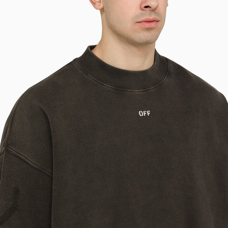 Men's Black Skate Cotton Sweatshirt with Embroidered 23 - Beige