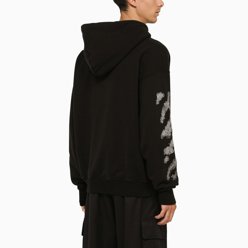 OFF-WHITE Men's FW23 Black Cotton Diags Skate Hoodie