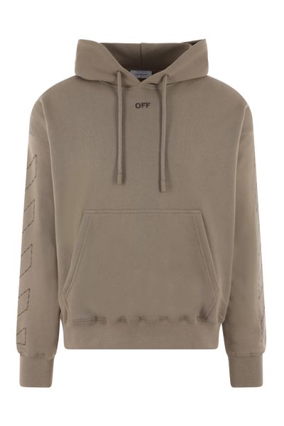 OFF-WHITE Men's Beige Embroidered Hooded Sweatshirt for FW23