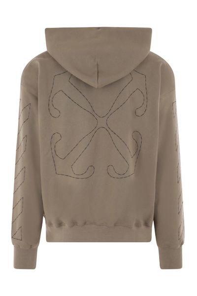 OFF-WHITE Men's Beige Arrows Hoodie with Front Pocket
