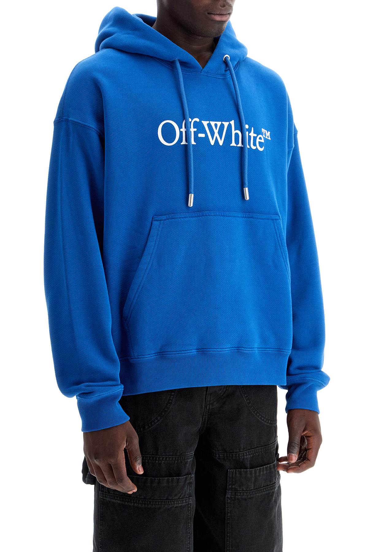 OFF-WHITE HOODED SWEATSHIRT WITH LOGO PRINT