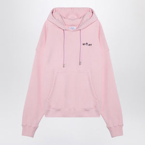 Áo Hoodie Cotton Hồng có Chữ Nổi Màu Trái