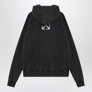 OFF-WHITE Men's Black Hoodie with Blurred Mary Design