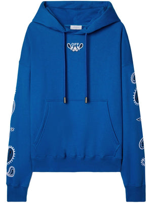 OFF-WHITE Nautical Blue and White Hoodie for Men