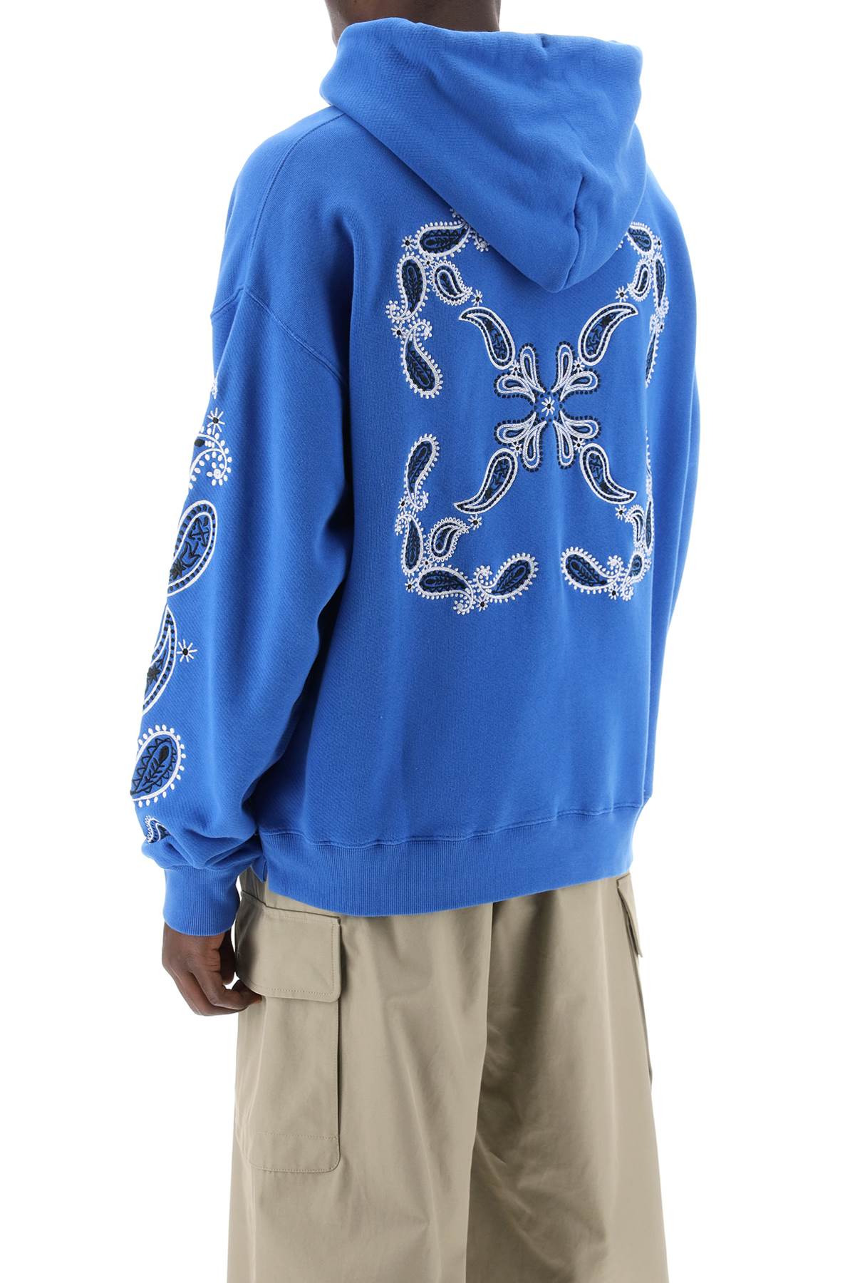 OFF-WHITE Nautical Blue and White Hoodie for Men