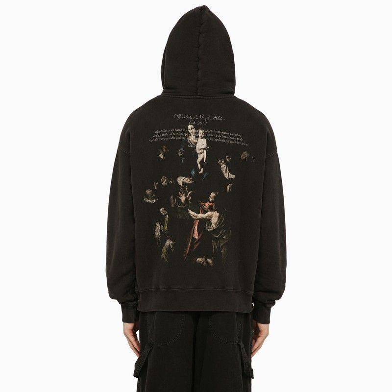 OFF-WHITE Men's Black Caravaggio Print Hoodie for SS24