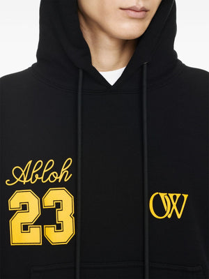 Organic Cotton Hooded Sweatshirt with Graphic Print Sleeves