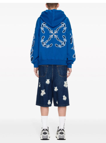 OFF-WHITE Slouchy Hooded Sweater - Imperial Blue