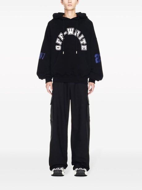OFF-WHITE Statement Cotton Hoodie with Varsity Graphics for Men