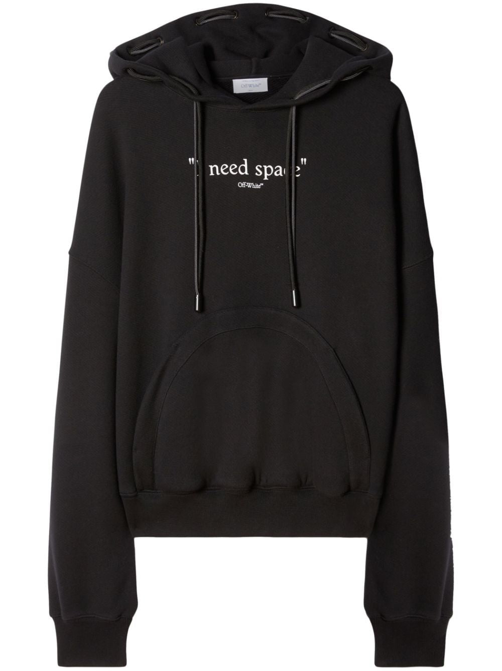 OFF-WHITE Black and White Hooded Double String Sweatshirt for Men - FW23