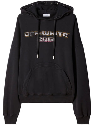 OFF-WHITE Áo hoodie in họa tiết màu xám dáng dài - Bộ sưu tập FW23