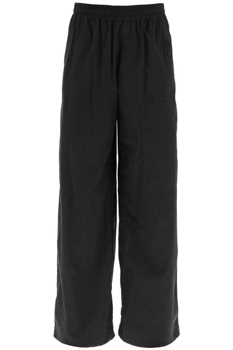 OFF-WHITE Black Wide Leg Trousers for Men