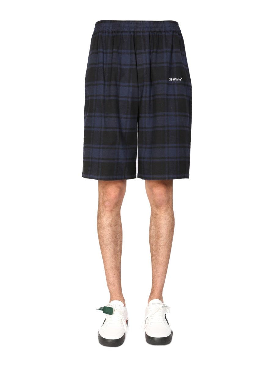 OFF-WHITE Men's Mini Logo Print Front Shorts