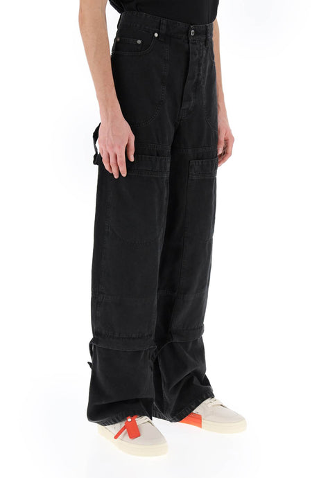 OFF-WHITE Men's Black Carpenter Trousers for SS24
