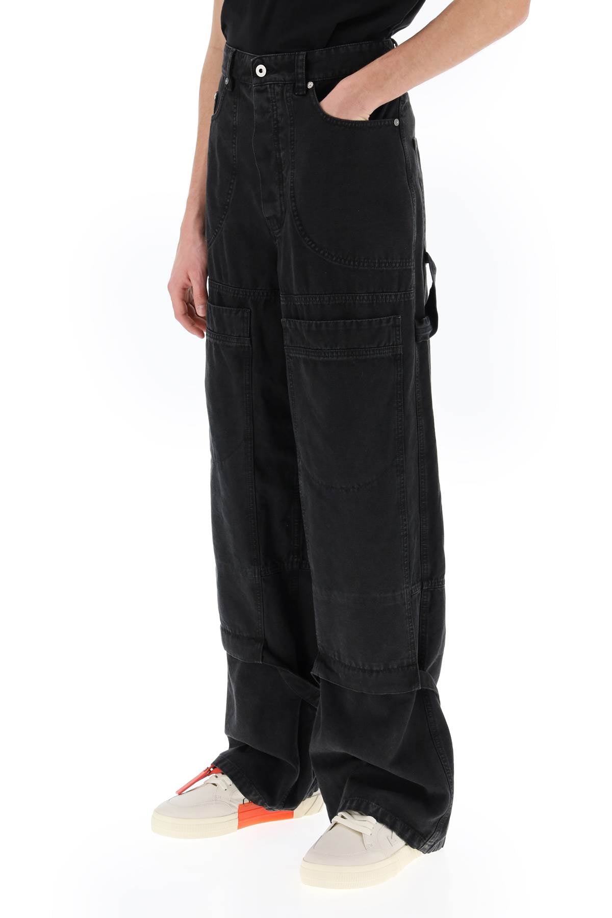 OFF-WHITE Men's Black Carpenter Trousers for SS24