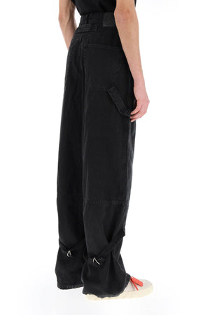 OFF-WHITE Men's Black Carpenter Trousers for SS24