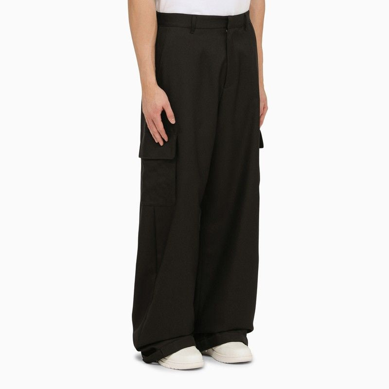 OFF-WHITE Black Denim Cargo Trousers for Men - SS24 Collection