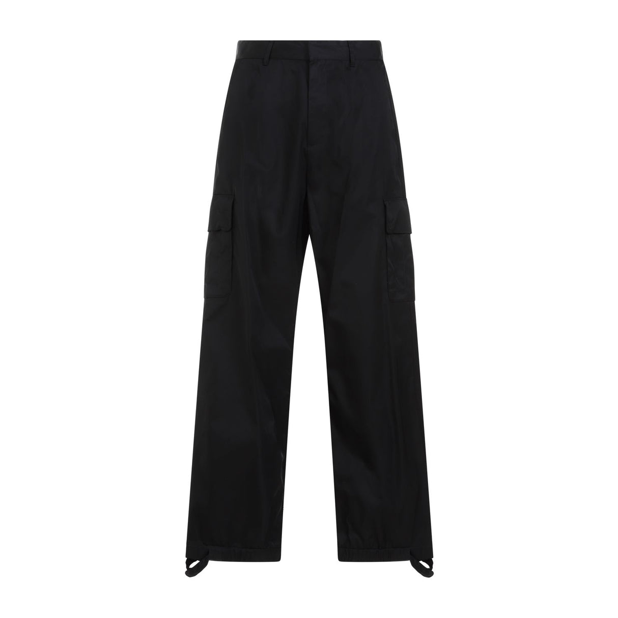 Men's Black Cargo Pants for SS24 with Polyamide and Polyurethane Blend