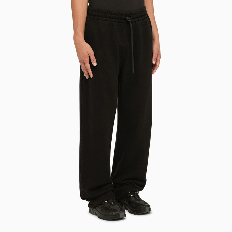 Men's Black Cotton Jogging Trousers for FW23