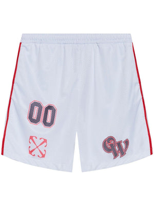 OFF-WHITE Gothic Logo Mesh Basket Shorts