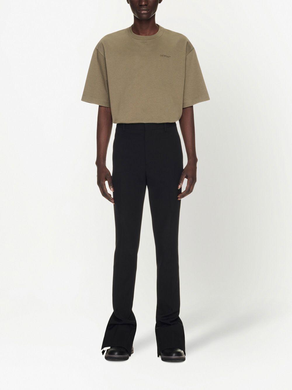 黒企画パンツ メンズ用 ジッパー付きアンクル オフホワイト2023年春夏コレクション