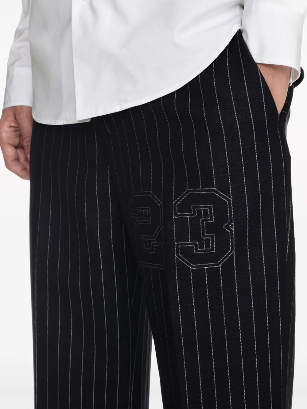 OFF-WHITE Casual Black Straight Pants for Men - 24SS Season