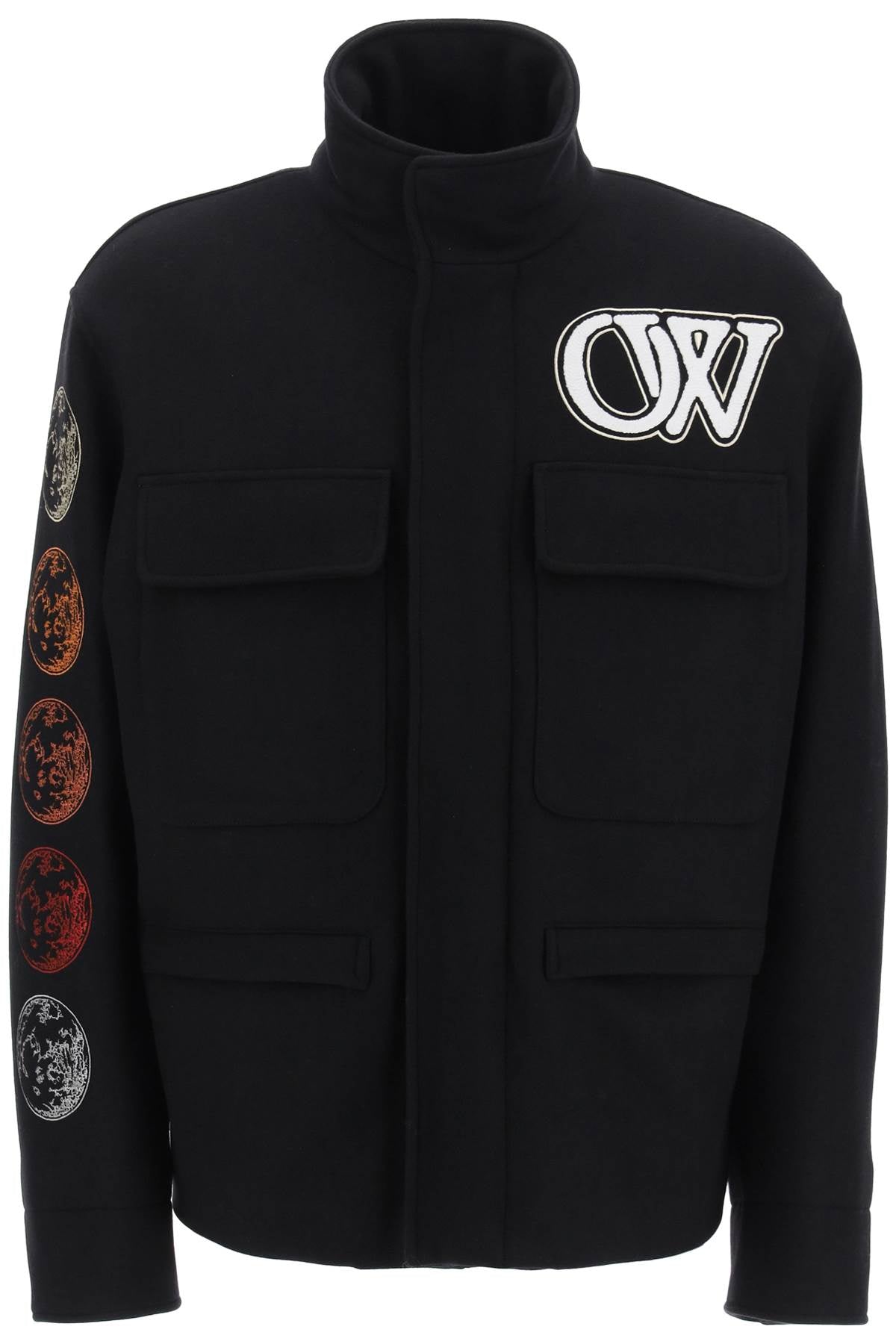 OFF-WHITE Blue Moon Phase Varsity Field Jacket for Men