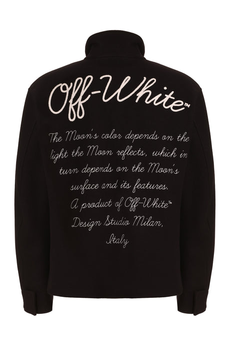 OFF-WHITE Blue Varsity Virgin Wool Jacket for Men