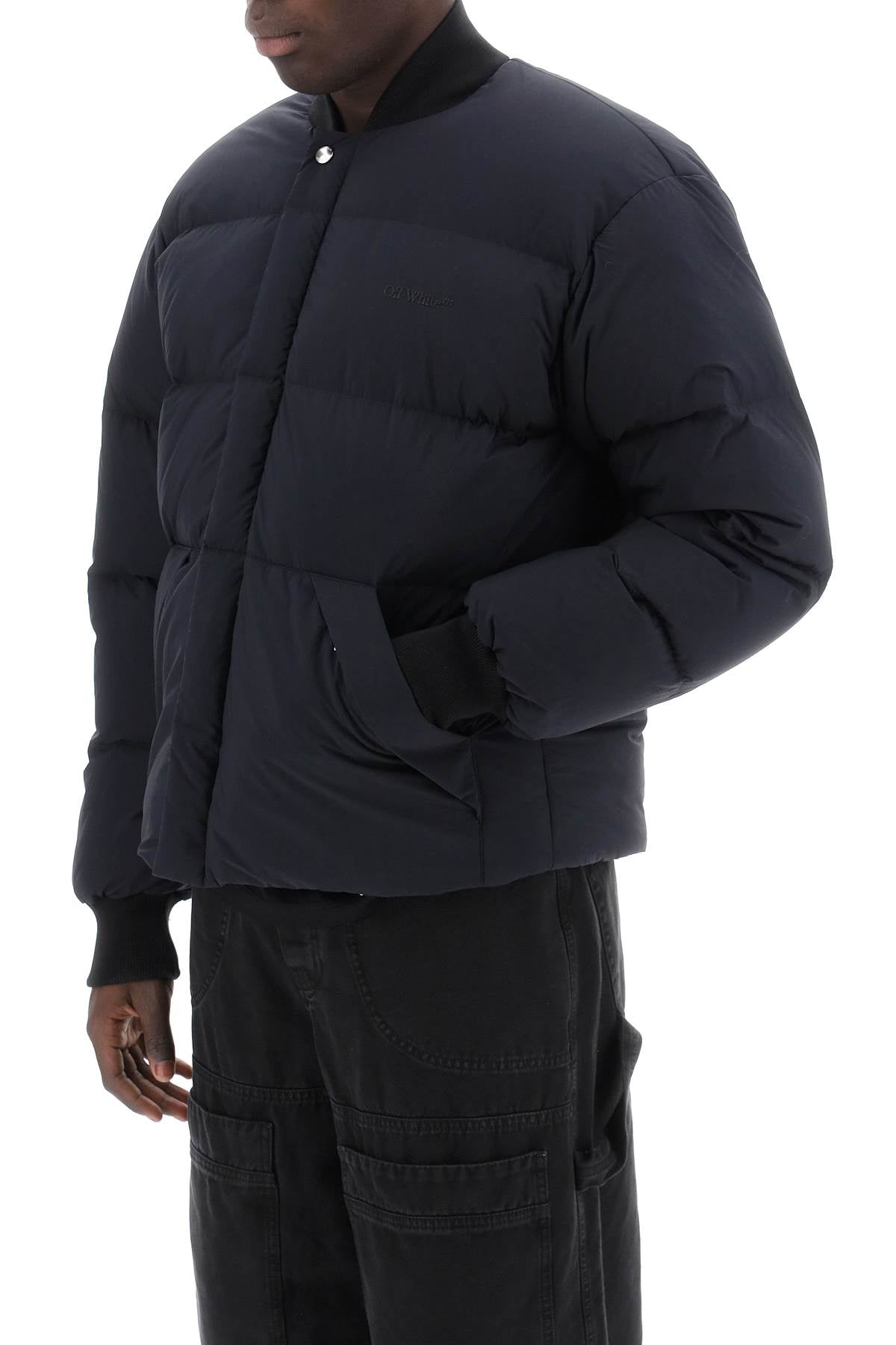 Matte Short Puffer Jacket with Signature Arrow Motif