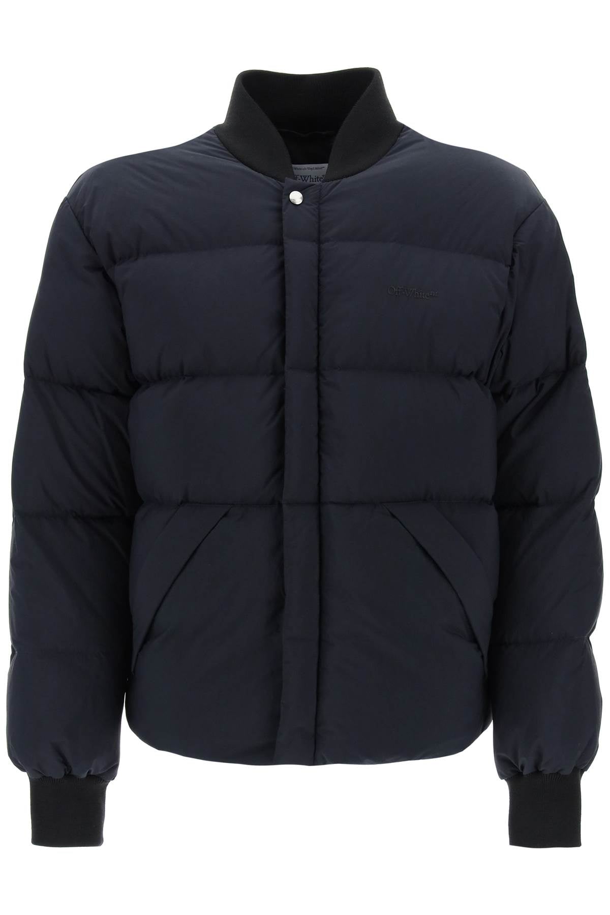 Black Arrow Short Puffer Jacket for Men from Off-White's SS24 Wardrobe Collection