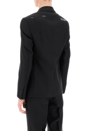 OFF-WHITE Men's Corporate Slim Jacket in Black - Made with Techno Drill Fabric