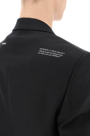 OFF-WHITE Men's Corporate Slim Jacket in Black - Made with Techno Drill Fabric